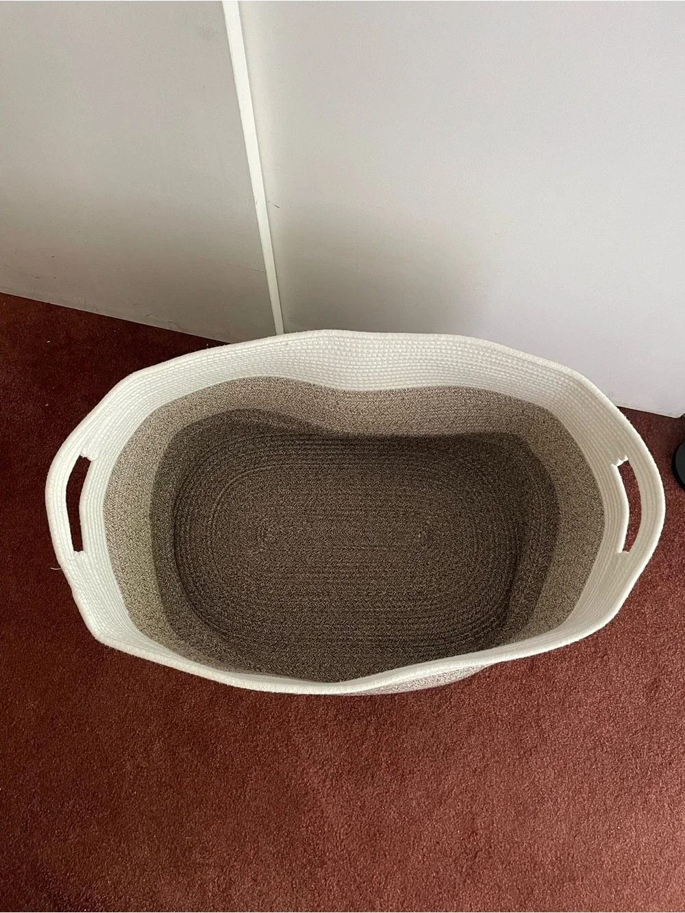 108L Jumbo Storage Basket – Cotton Rope White and Brown